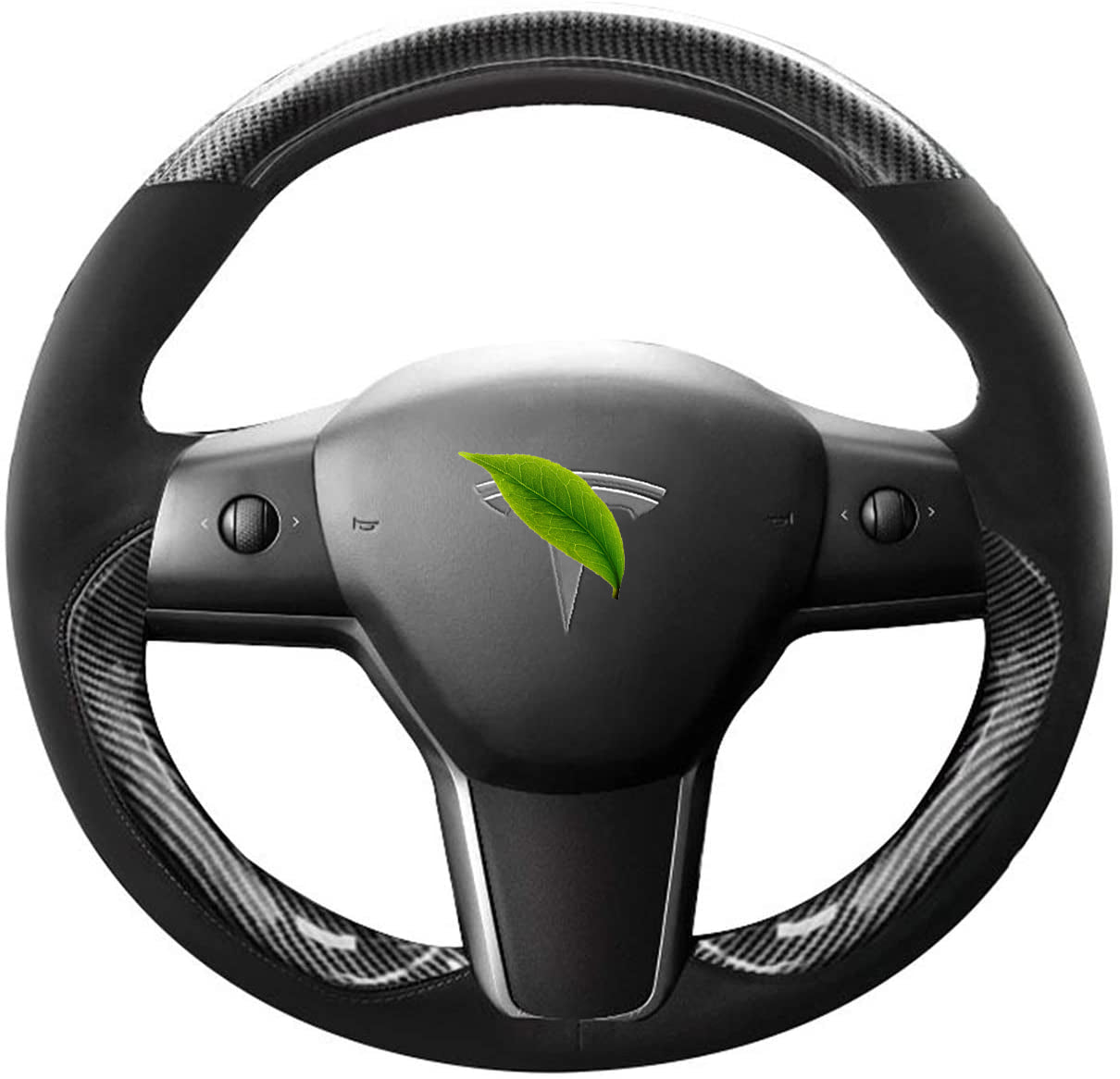 Genuine Leather Steering Wheel Cover for Tesla Model 3 / Model Y
