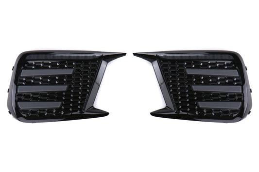 OLM Smoked Tri Bar Fog Light Bezel (No Fog Hole) - 2018-2021 Subaru WRX / STI