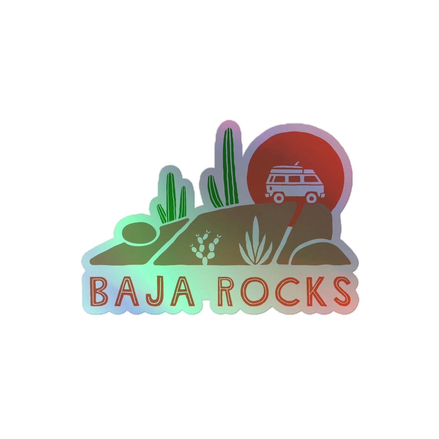 Baja Rocks Holographic Sticker