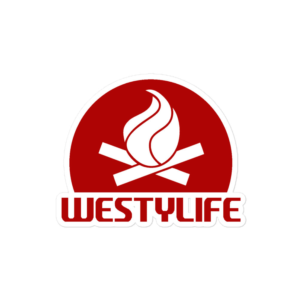 Westy Life Camp Fire Icon Sticker