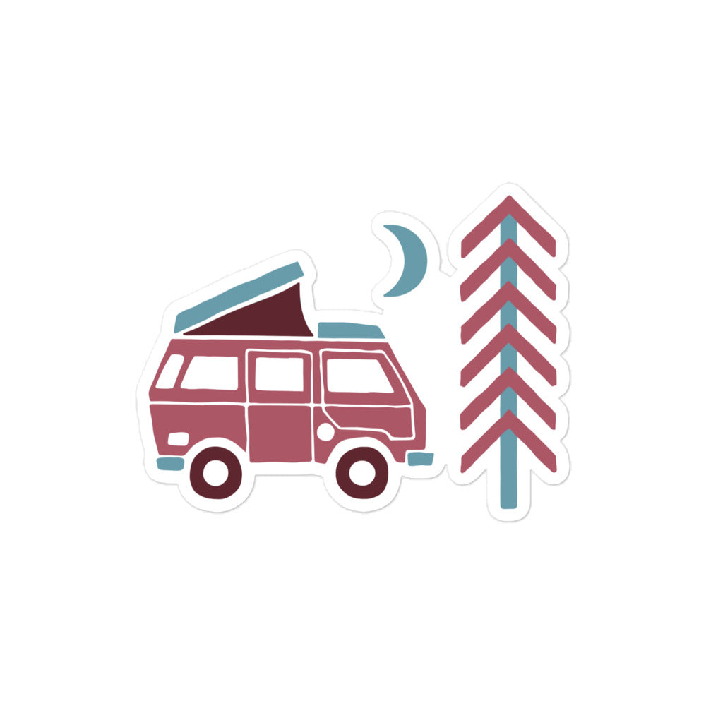 Go Outside Van & Moon Sticker