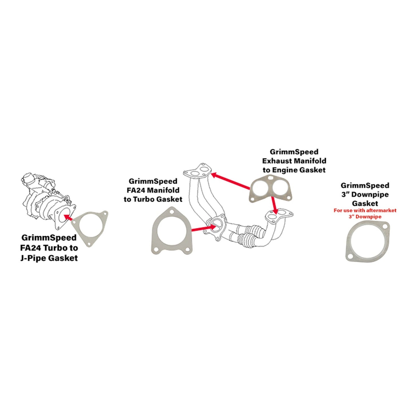 GrimmSpeed Exhaust Gasket Set - 22+ Subaru WRX / FA24 GRM020044