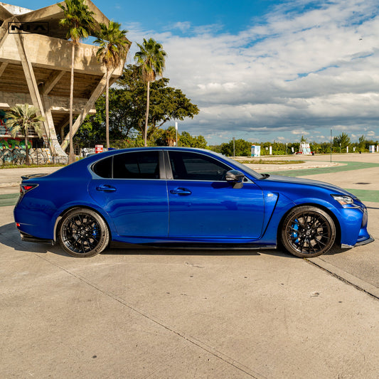 Lexus GS-F NIA Full lip Body Kit 5pcs (Front Splitter, Side Skirt Rockers, Rear apron spats) 2016-2020in ABS or Carbon Fiber