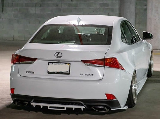 NIA Lexus IS300 IS350 IS200t F-SPORT Full Splitter Lip Body Kit + Diffuser Bumper Extension (Front, Sides, Rears, Diffuser) 2017-2020 IS17-FK+RD