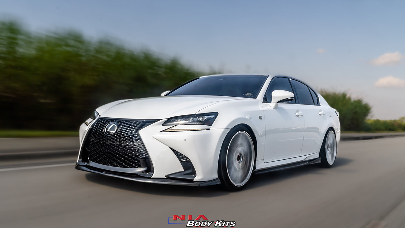 Lexus GS Base model, F-sport NIA Front Splitter Lip body kit 2016-2020 in ABS or Carbon Fiber
