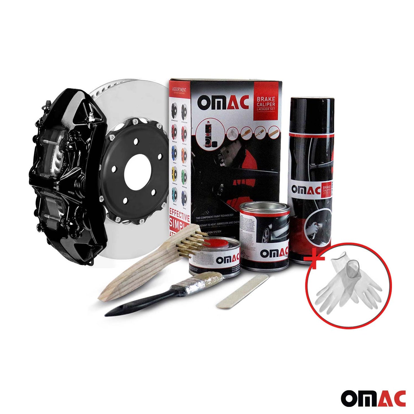 OMAC Brake Caliper Epoxy Based Car Paint Kit¬†New York Black Glossy High-Temp 96AA1010