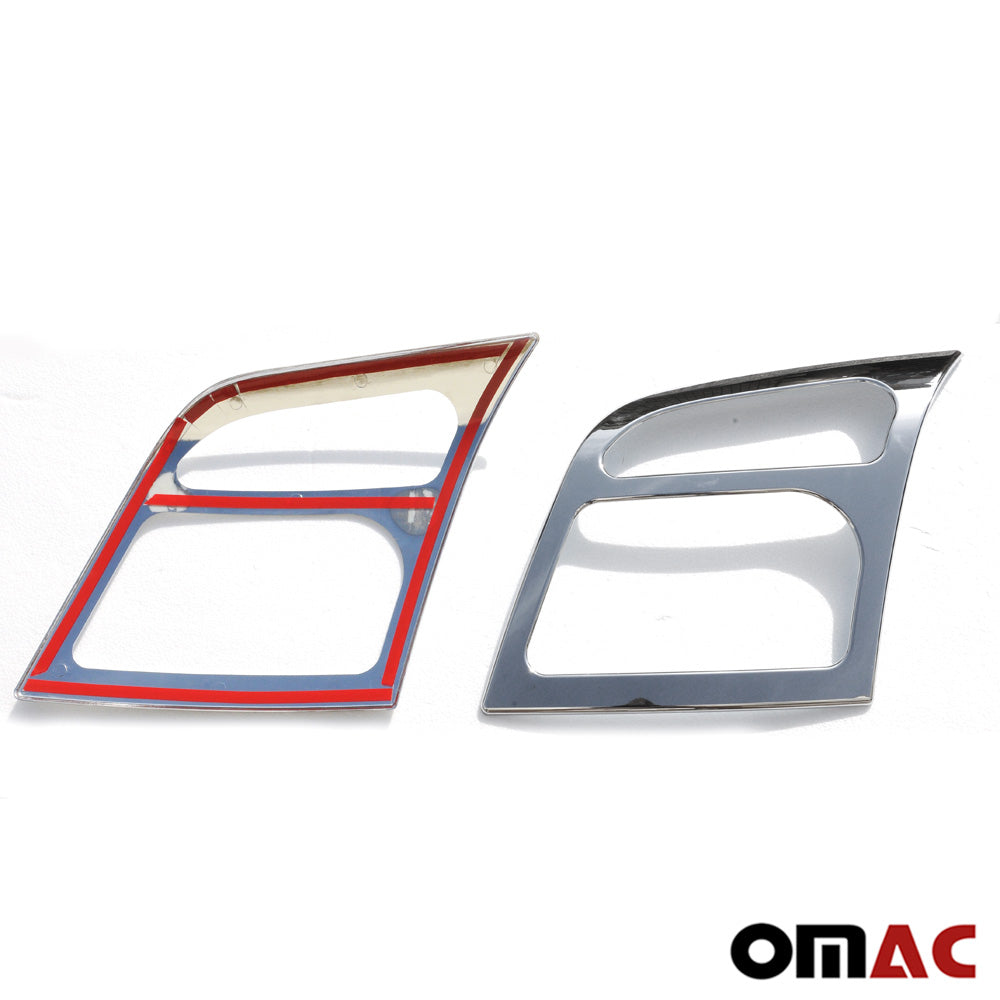OMAC Fog Light Headlight Lamp Cover for Ford Transit Connect 2010-2013 Chrome 2 Pcs 2620102