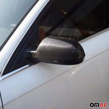 OMAC Side Mirror Cover Caps Fits Audi A3 2008-2016 Sportback Carbon Fiber Black 2 Pcs 1110111C