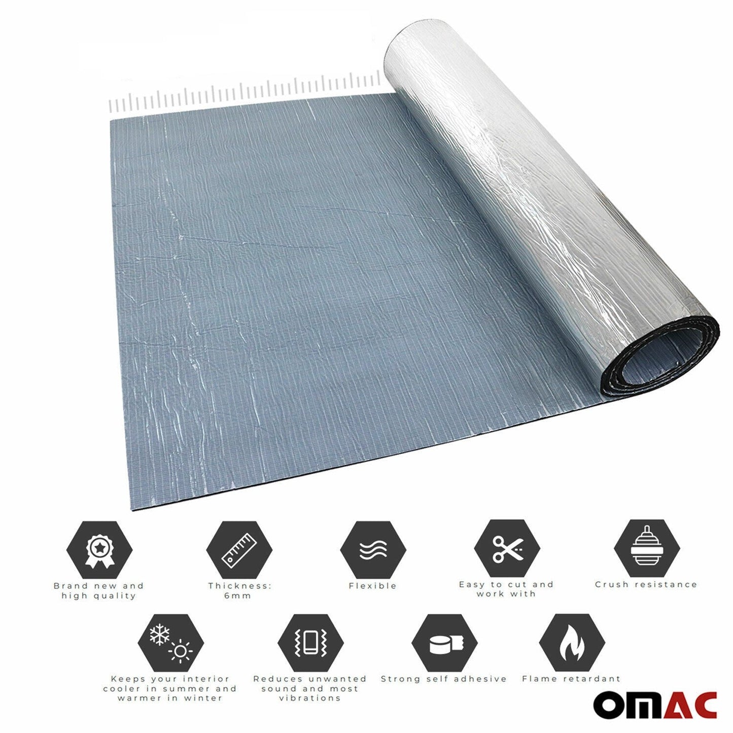 OMAC Heat Shield Thermal Sound Deadening Insulation Noise Proof 78,7"x39,4"*0,23 U022131