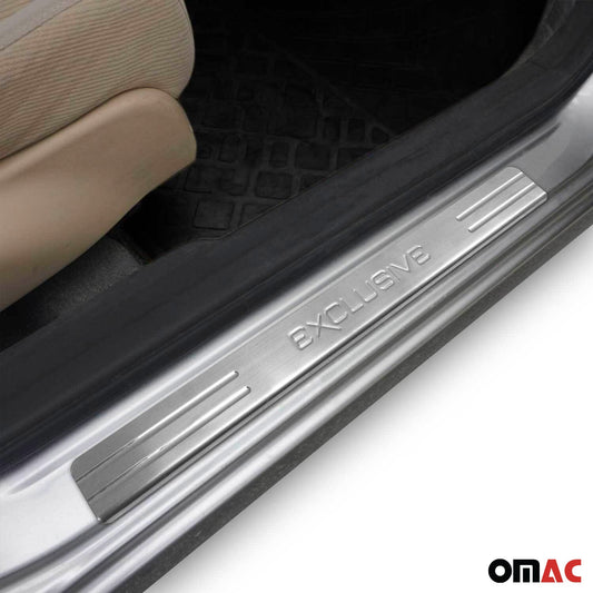 2000-2026 GMC Sierra 1500 Door Sill Scuff Plate Scratch Protector Exclusive Stainless Steel Silver 4Pcs