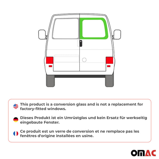 1993-2003 Volkswagen Eurovan Window Glass Barn Right Door L1 L2 Black