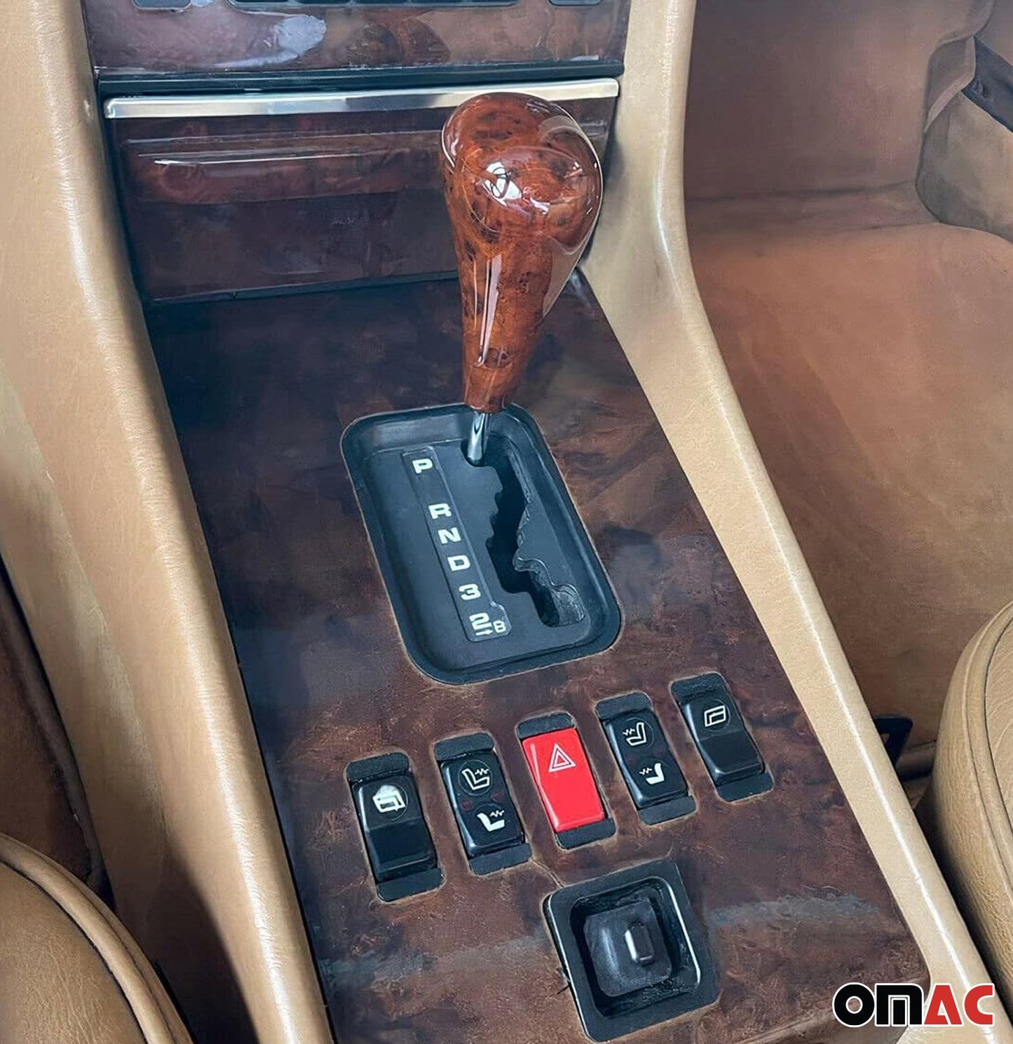 OMAC Fits Mercedes Benz E-Class W124 Mechanic Walnut Wooden Gear Shift Knob 4727503-W2
