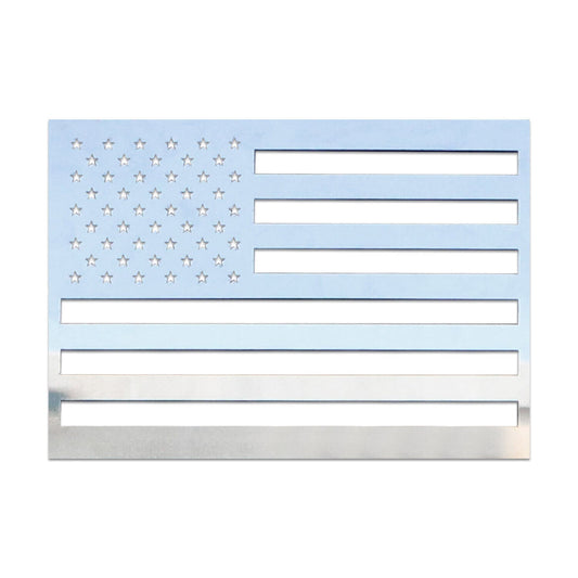 OMAC US American Flag Chrome Decal Sticker Stainless Steel for Ford F-350 U020240
