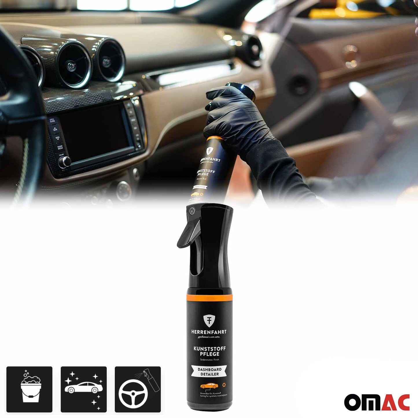 OMAC Premium Detail Dashboard Power Cleaner Purifying Deep Cleaning 10oz HF01017