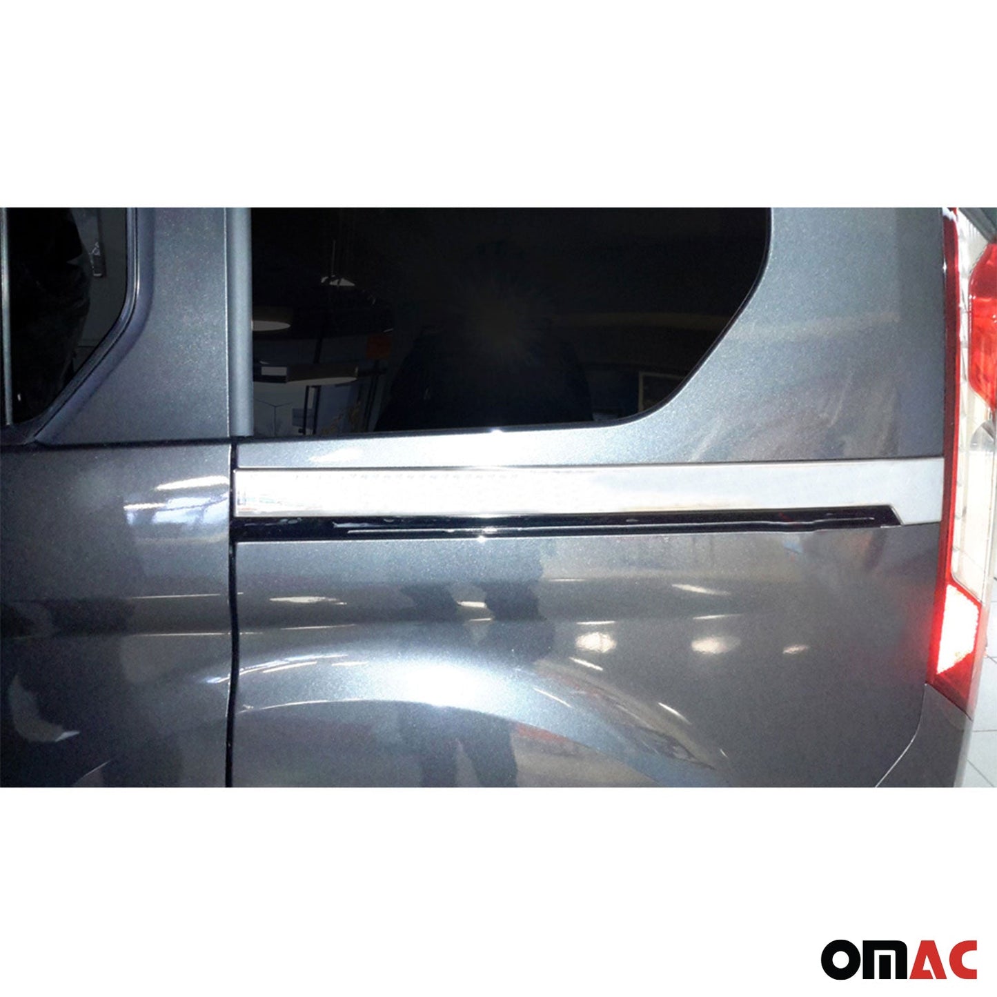 OMAC Side Door Molding Trim for Ford Transit Connect 2014-2019 L1 Steel Silver 2x 2627132