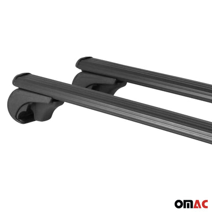 OMAC Lockable Roof Rack Cross Bars Luggage Carrier for Audi S4 2001-2005 Black 2Pcs 11039696929MB