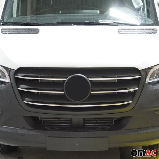 2019-2025 Mercedes Sprinter W907 910 Front Bumper Grill Trim Stainless Steel 5x