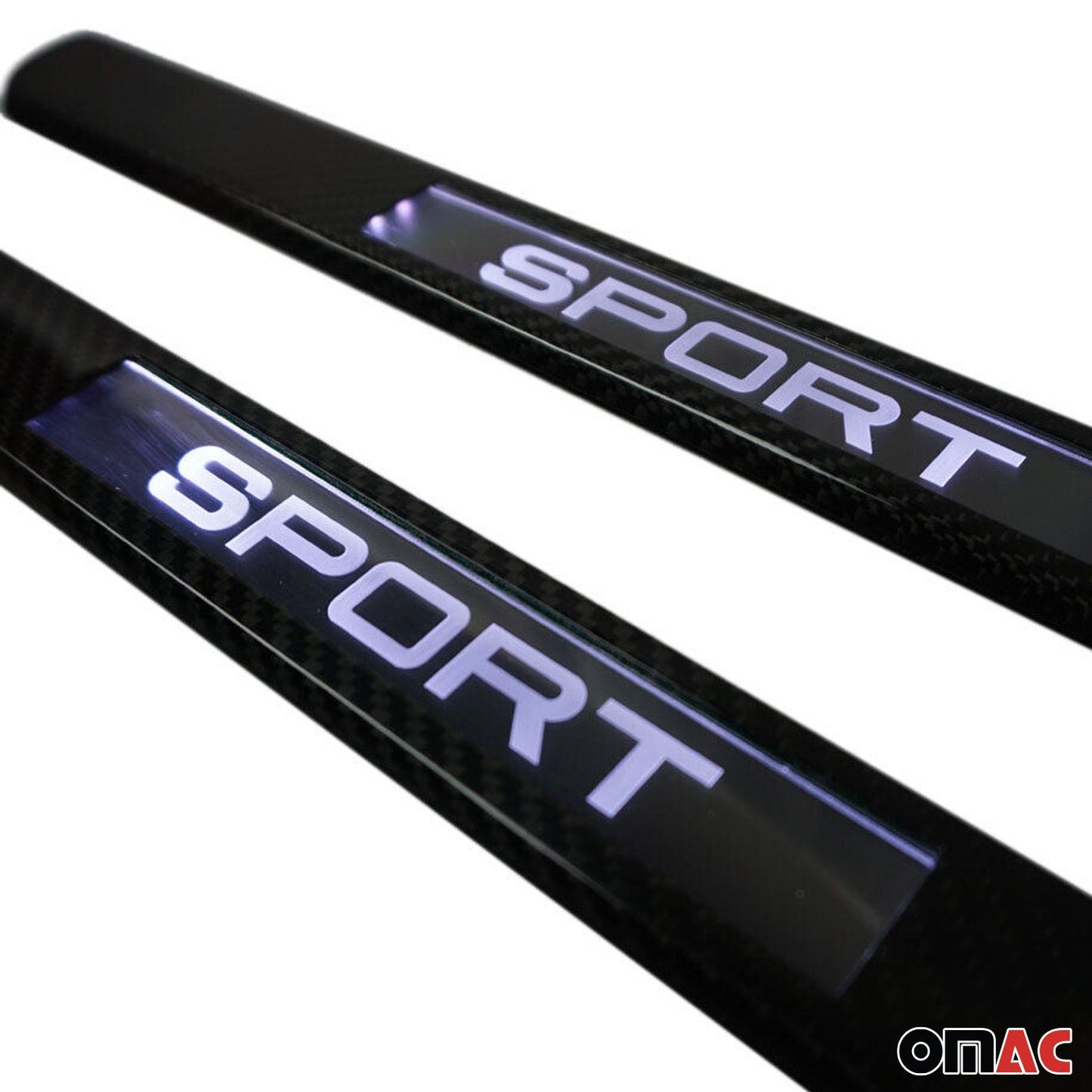 2016-2025 Mercedes AMG GT Door Sill Scuff Plate Illuminated Carbon Fiber Black 2Pcs