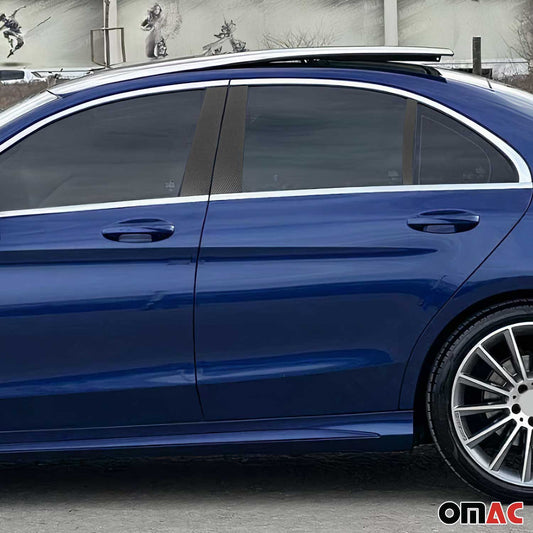 2015-2021 Mercedes C Class W205 Sedan Window B Pillar Posts Trim Stainless Steel 6x