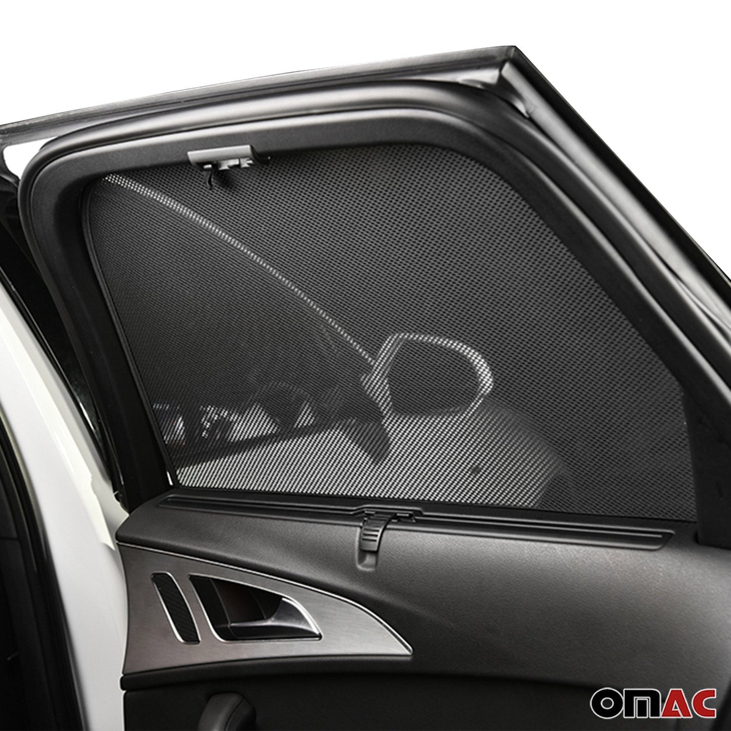 2014-2019 Kia Soul Side Rear Window Curtain Mesh Black 2Pcs