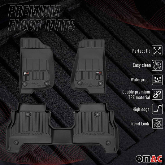 2020-2025 Jeep Gladiator Premium Floor Mats Liners Full Set All Weather Heavy Duty