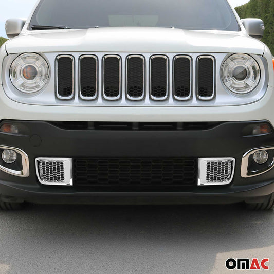 2015-2018 Jeep Renegade Front Bumper Trim Molding Chrome ABS 2Pcs