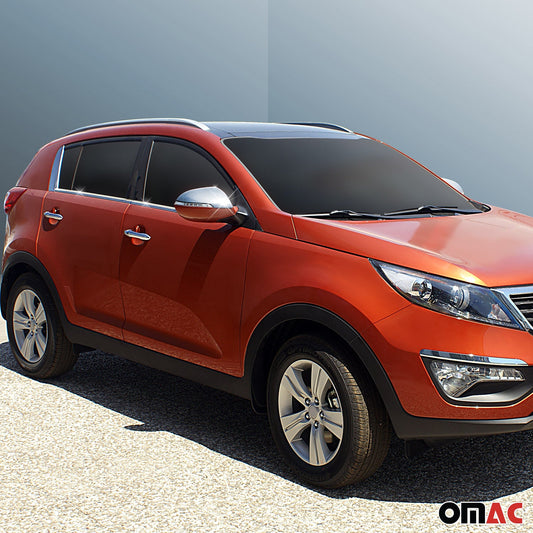 2011-2014 Kia Sportage Side Mirror Cover Caps Brushed Stainless Steel Silver 2 Pcs