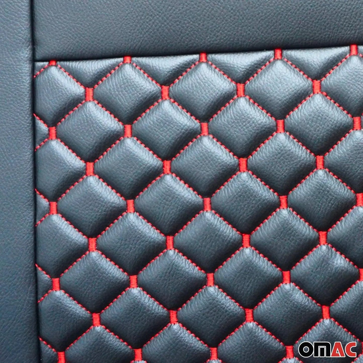 2014-2025 RAM ProMaster Leather Front Car Seat Covers Protector Black Red