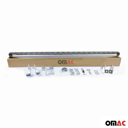 OMAC Running Board Side Steps Nerf Bar for Audi Q5 SQ5 2009-2017 Black Silver 2Pcs 1108984A