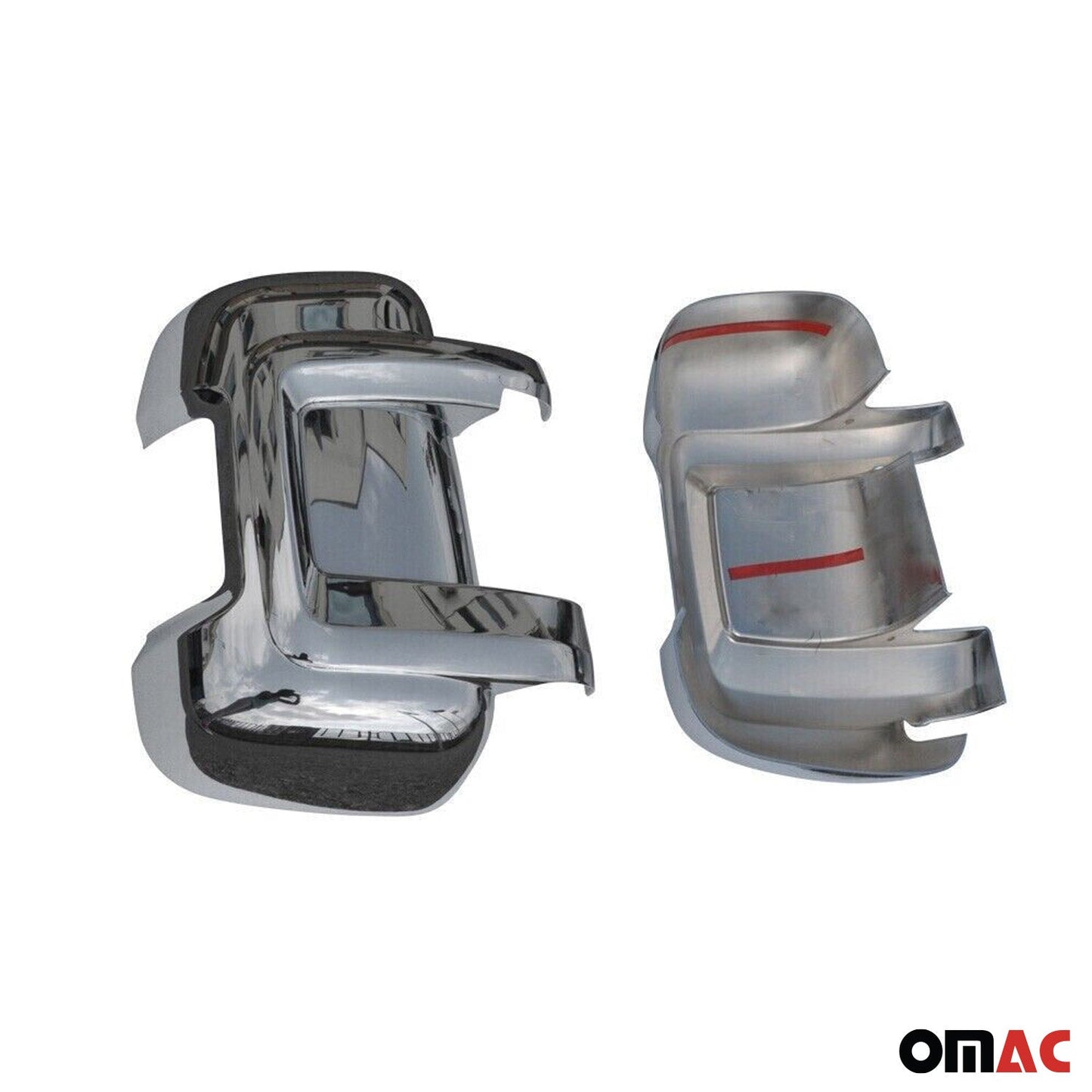 OMAC Side Mirror Cover Caps Fits RAM ProMaster 2014-2024 Chrome Silver 2 Pcs 2523111