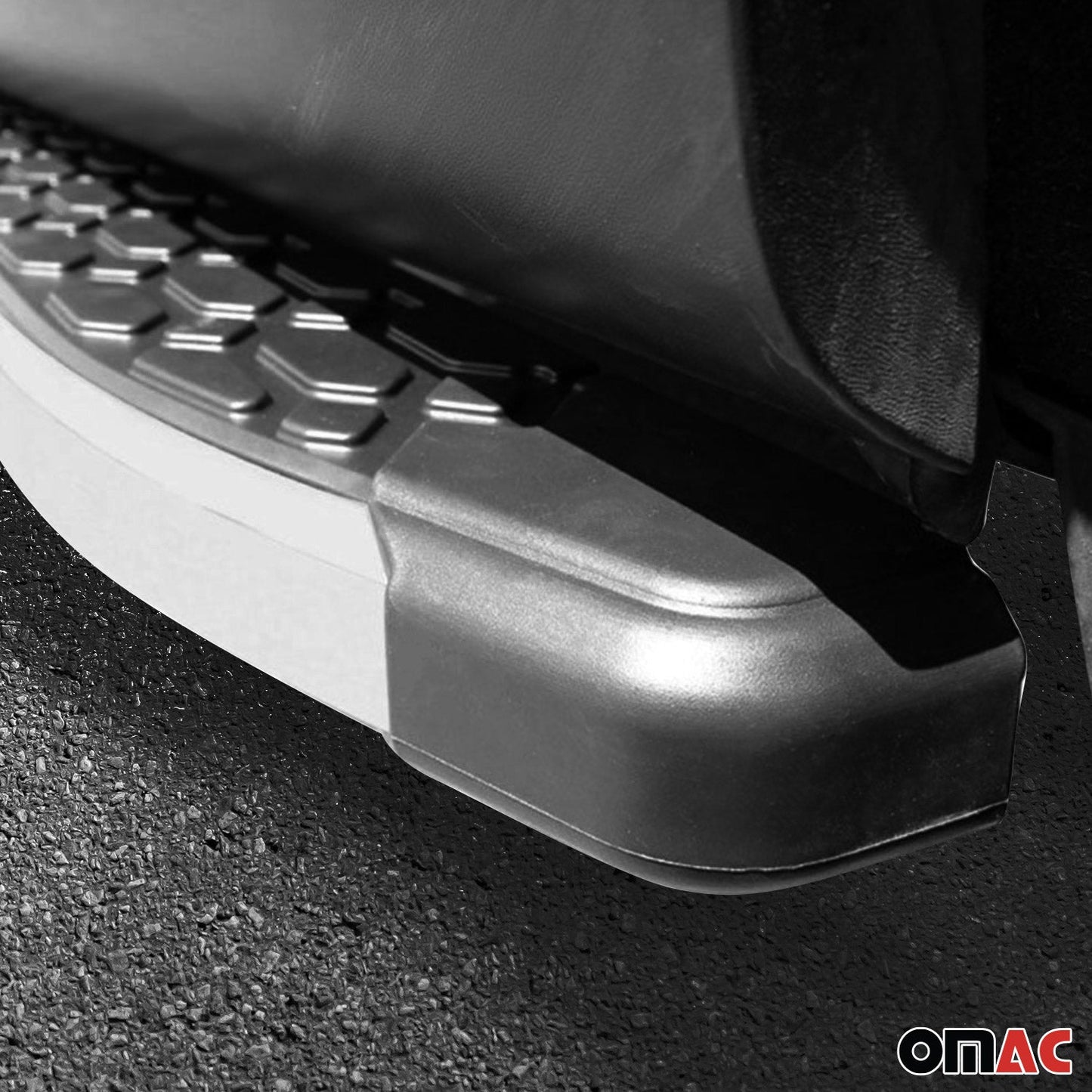 OMAC Running Board Side Steps Nerf Bar for Audi Q5 SQ5 2009-2017 Black Silver 2Pcs 1108984A
