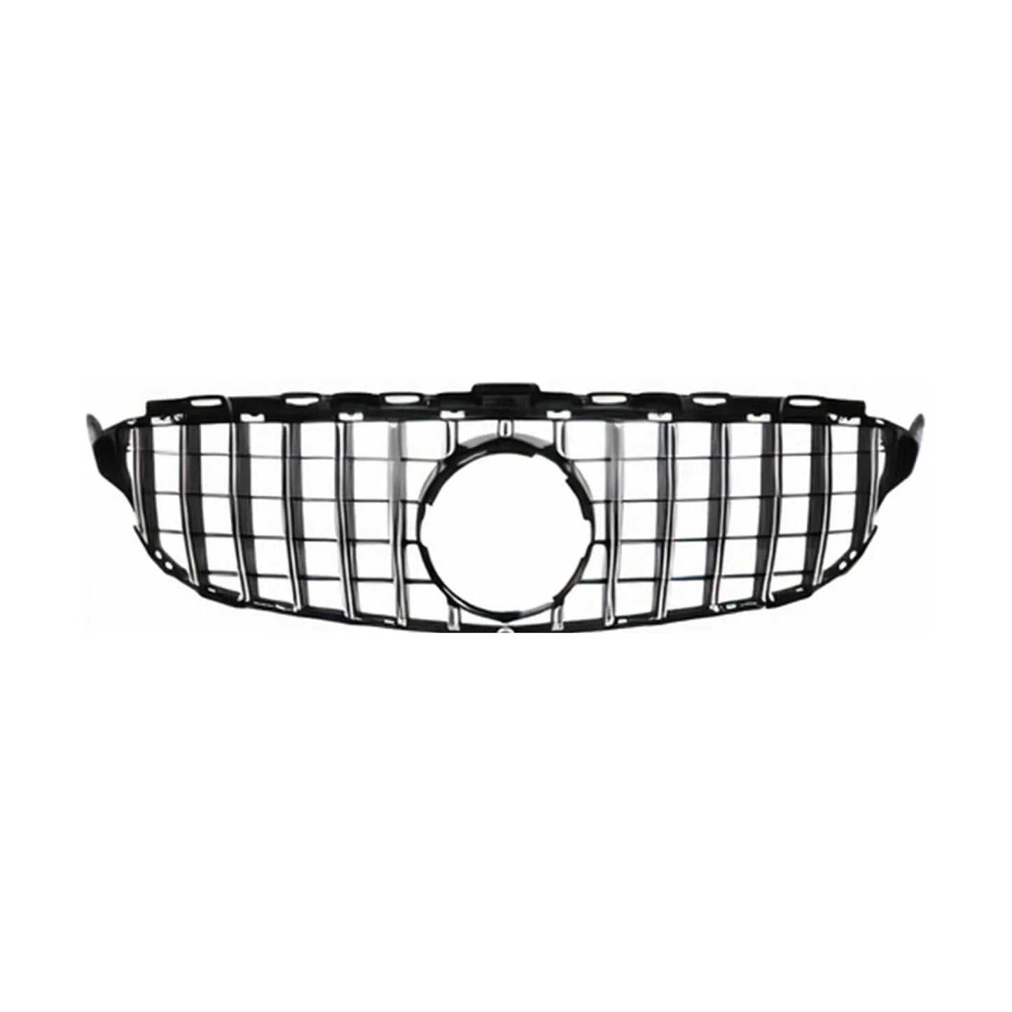 2019-2021 Mercedes-Benz C-Class C200 C300 C180 C250 C350e Front Grille GT R Style Chrome W/O Camera Hole