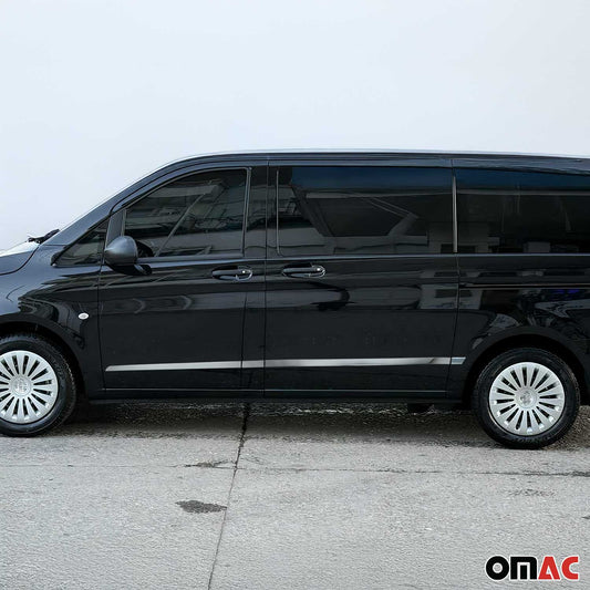 2016-2024 Mercedes Metris Short WB Side Door Molding Trim Skirt Garnish Stainless Steel