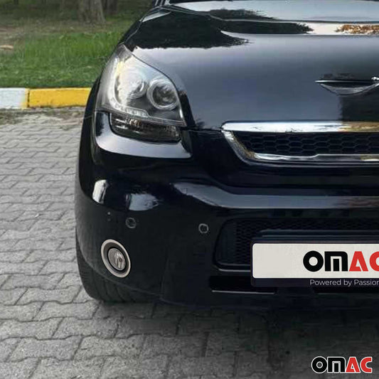 2010-2013 Kia Soul Fog Light Lamp Bezel Cover Stainless Steel Silver 2 Pcs