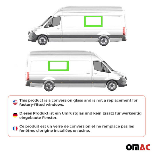 2006-2018 Mercedes Sprinter W906 Window Glass Mid Right & Left Side Set L3 L4