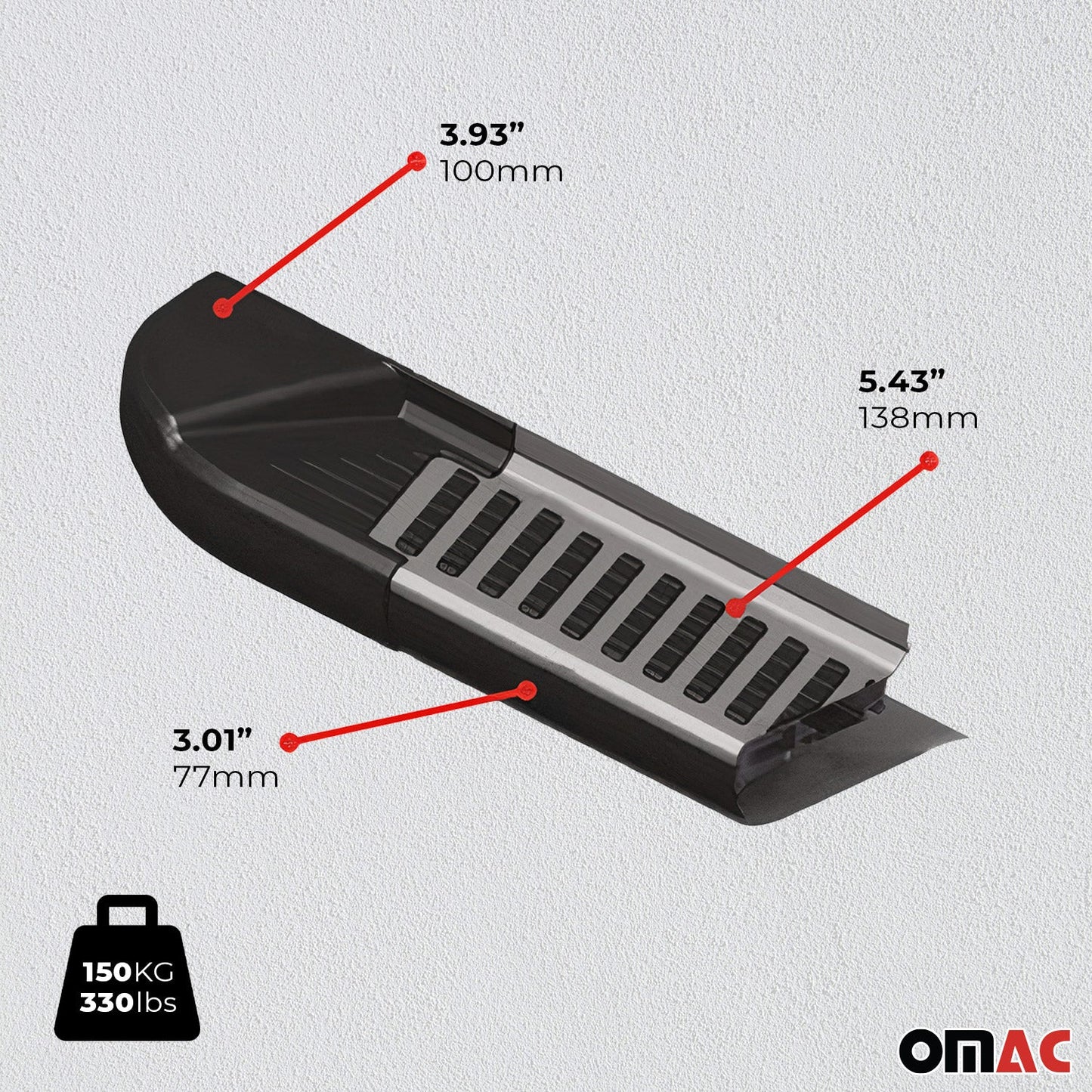 OMAC Side Step Nerf Bars Running Boards for Honda CR-V 2007-2011 Black Silver 2Pcs 3404985