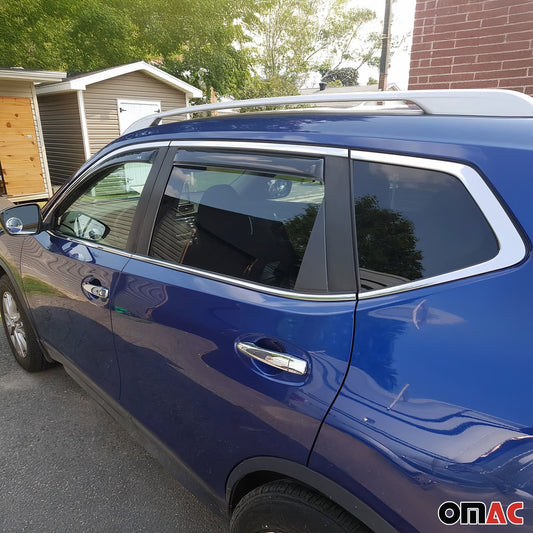 2017-2020 Nissan Rogue Window B Pillar Posts Door Trim Cover Stainless Steel Silver 8x