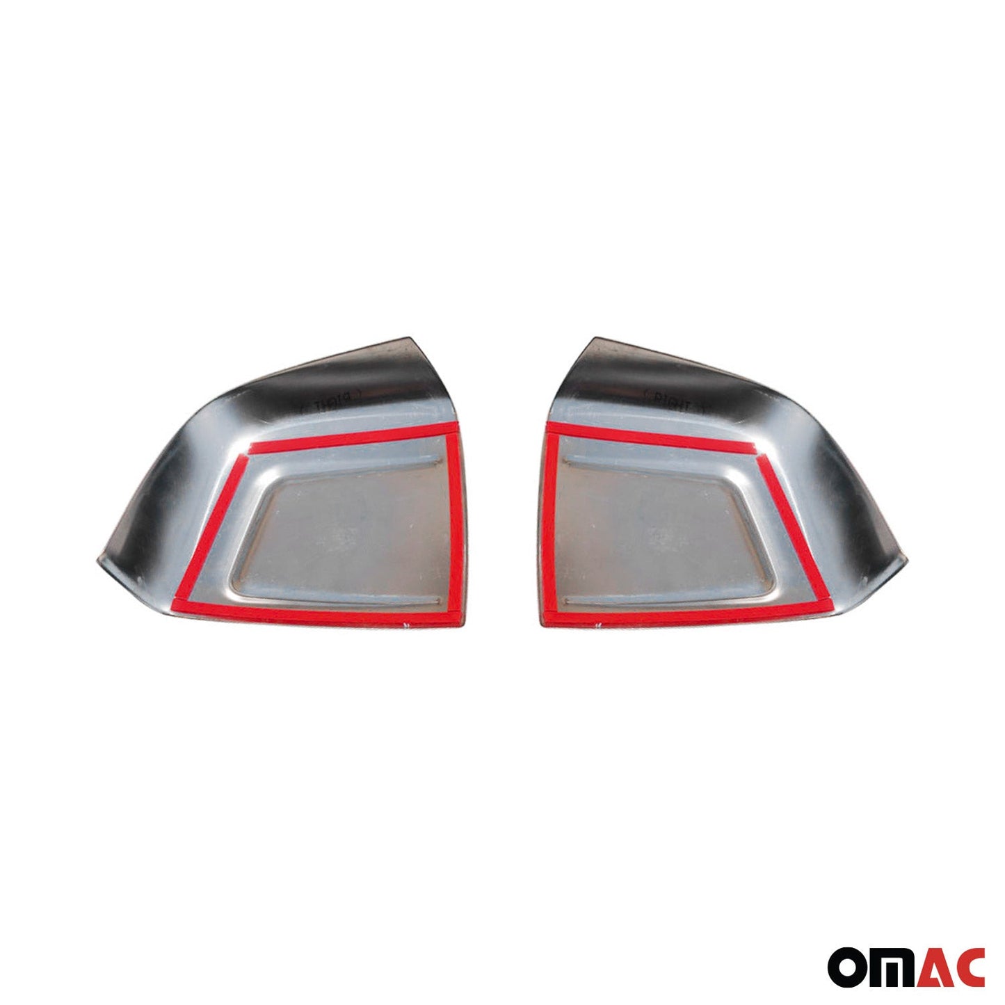 OMAC Side Mirror Cover Caps Fits RAM ProMaster City 2015-2022 Steel Silver 2 Pcs 2524111