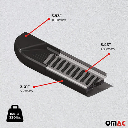 OMAC Side Step Nerf Bars Running Boards for Audi Q5 SQ5 2009-2017 Black Silver 2Pcs 1108985