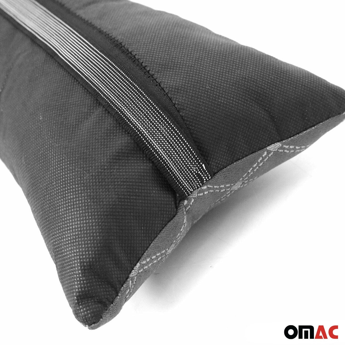 OMAC 1x Car Seat Neck Pillow Head Shoulder Rest Pad Fabric PU Leather Grey and Black 96312-GS1