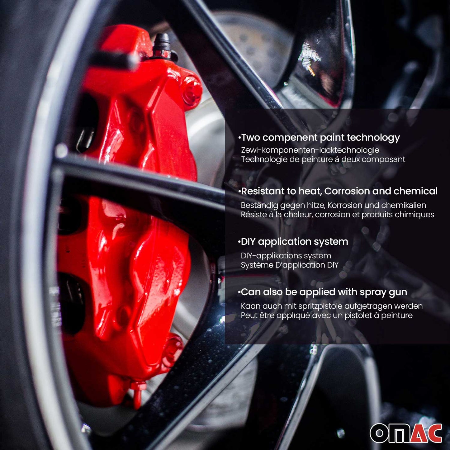 OMAC Brake Caliper Epoxy Based Car Paint Kit¬†Texas Red Matt High-Temp 96AA1012M