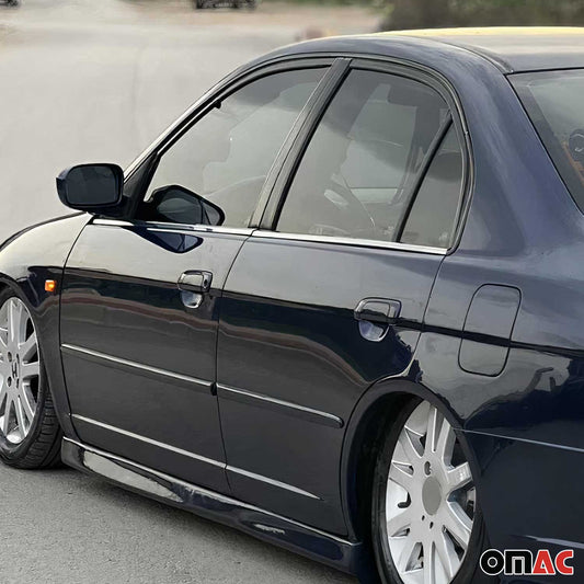 2001-2005 Honda Civic Sedan Window Molding Trim Streamer Stainless Steel