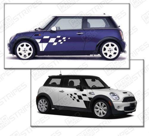 Mini Cooper 2008-2017 Rally Checkered Pattern Side Stripes