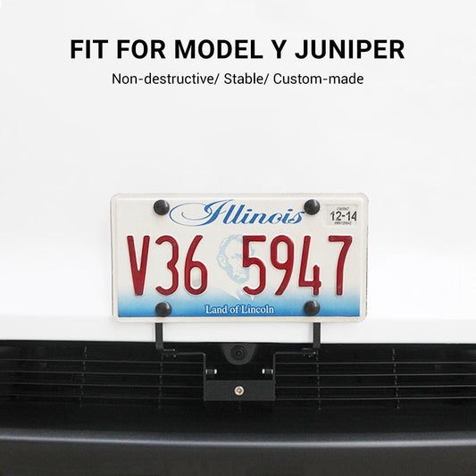 Model Y Juniper Front License Plate Holder | No-Drill, Anti-Theft Aluminum