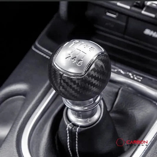 Real Carbon Fiber Manual Shift Knob Cover for 2015–2025 Ford Mustang