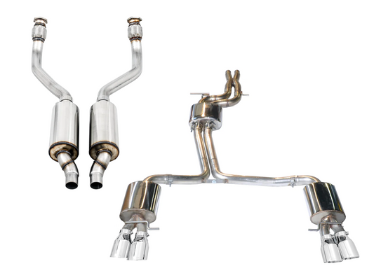 AWE Tuning Touring Edition Exhaust System for B8/8.5 S5 Cabrio (Exhaust Non-Resonated Downpipes) - Chrome Silver Tips 3415-42034