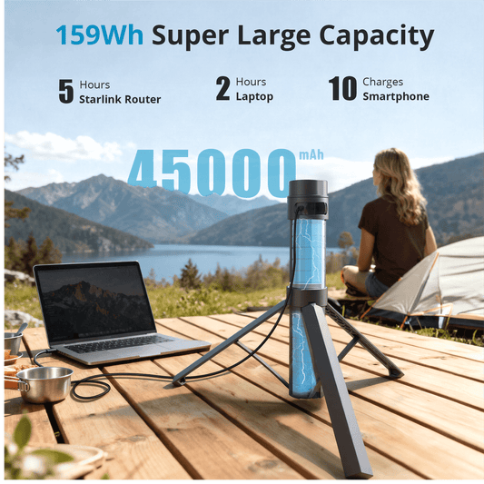 Portable Power Bank & Mounting System for Starlink Mini | 45000mAh Battery Tripod Stand