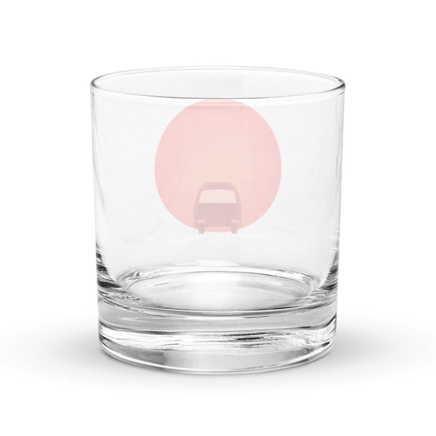 Sunset Bus Rocks Glass