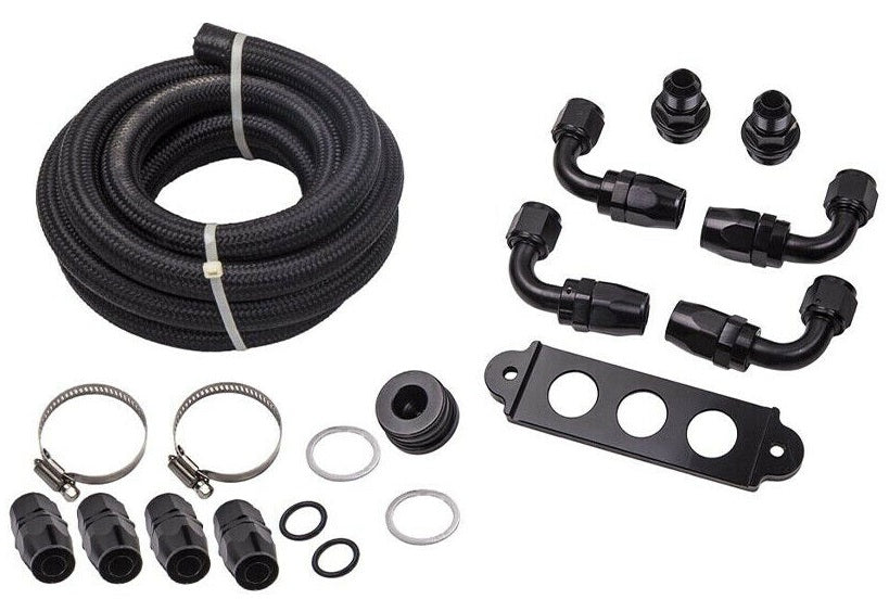 ATK Honda Civic Acura Integra battery location oil catch can internal baffals with billet tie down 10an with AN hose kit