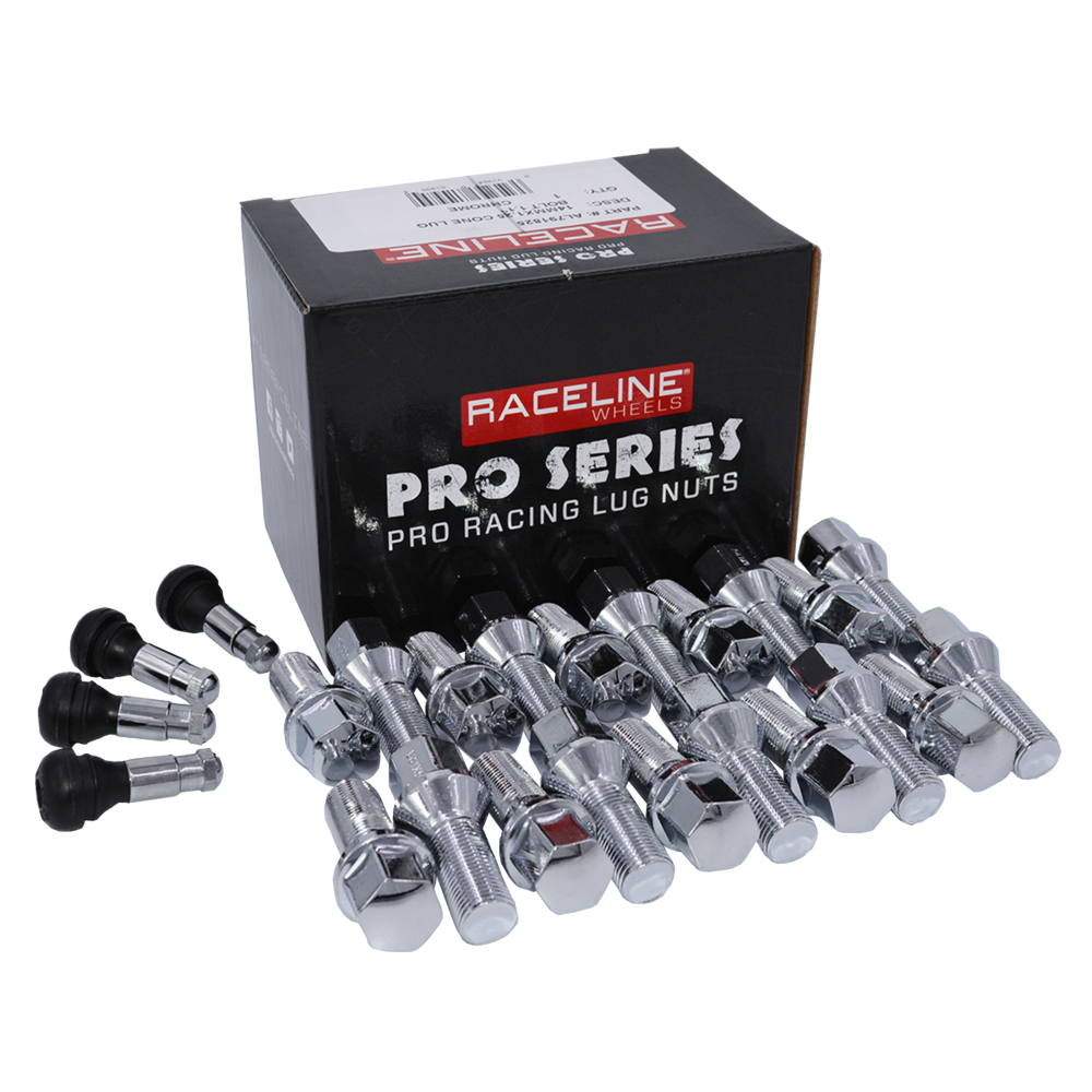 L791807 (12x1.50) Chrome Lug Bolt with 28mm Long 5 Lug Install Kit